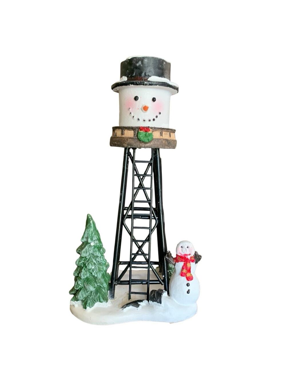 Holiday Time Christmas Village Snowman Tower Box Accessory Resin 6.75" H